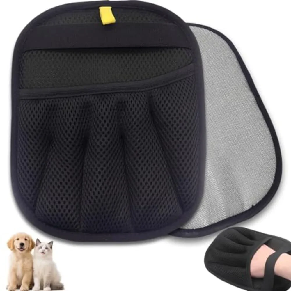 Electrostatic Pet Hair Removal Glove Reusable Five-Finger Design Grooming Tool